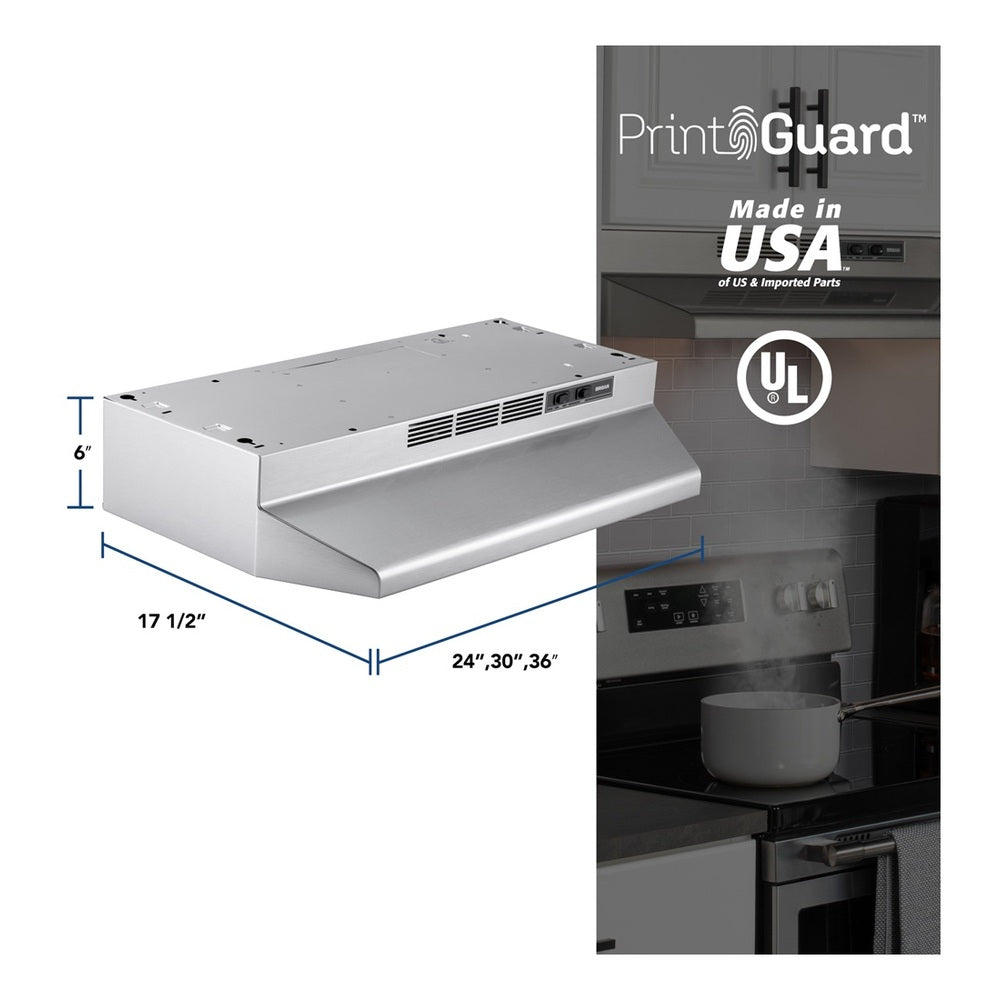 Broan Broan® 24-Inch Ductless Under-Cabinet Range Hood, Stainless Finish