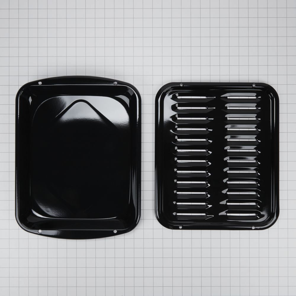 Whirlpool Premium Range Porcelain Broiler Pan and Roasting Rack - Grey (Includes Pan and G