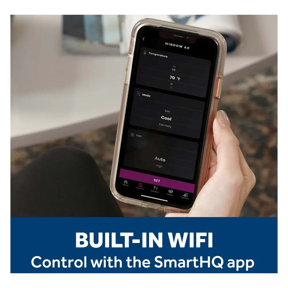 GE GE® 8,000 BTU Smart Heat/Cool Electronic Window Air Conditioner for Medium Rooms