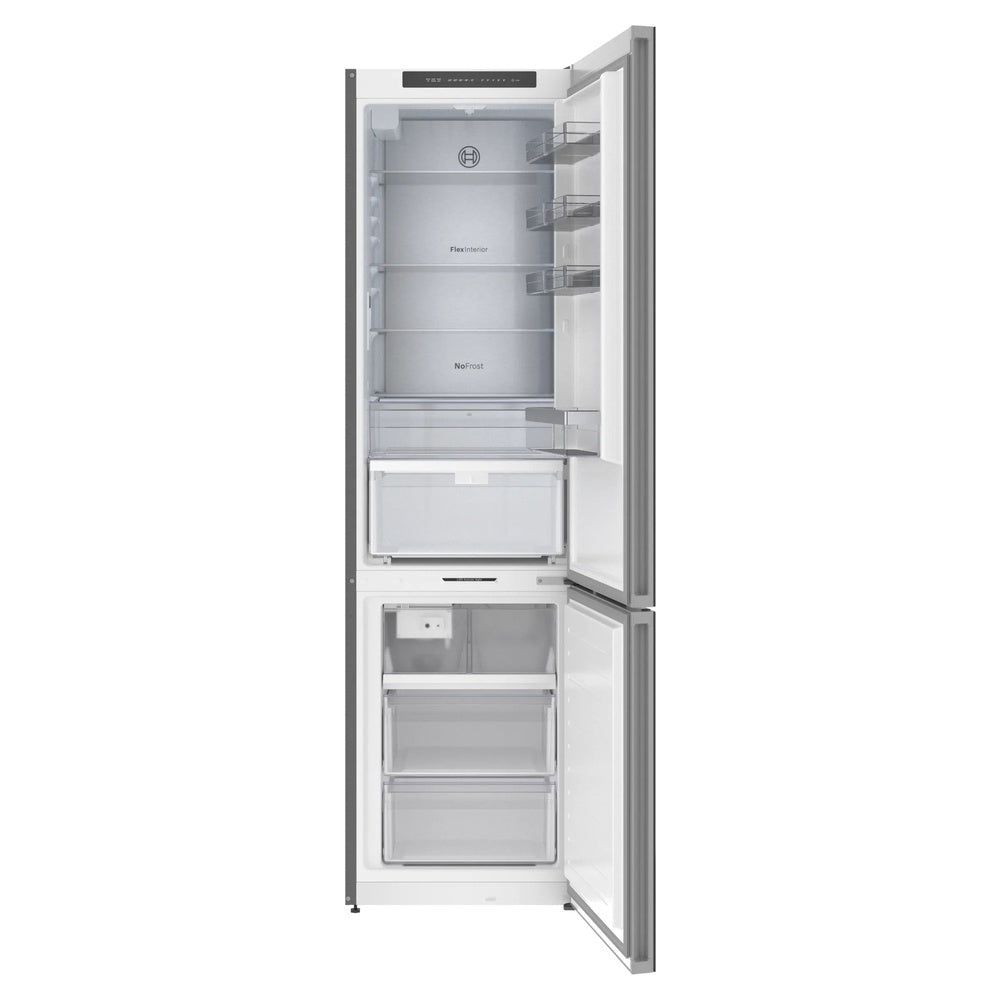 Bosch 800 Series, free-standing fridge-freezer with freezer at bottom, glass door, 24'