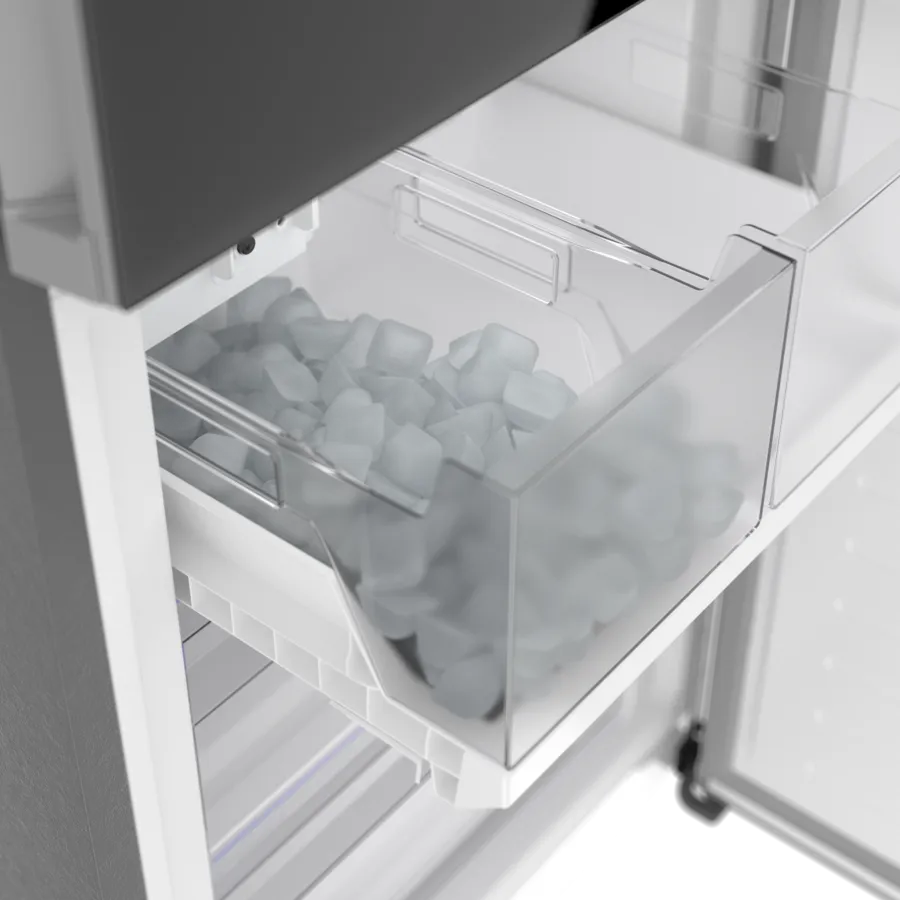 Bosch 800 Series, free-standing fridge-freezer with freezer at bottom, glass door, 24'