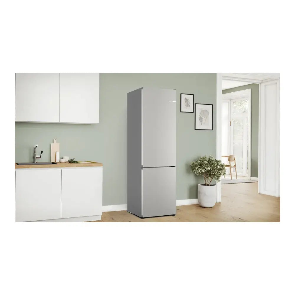 Bosch 800 Series, free-standing fridge-freezer with freezer at bottom, 24'', Brushed s