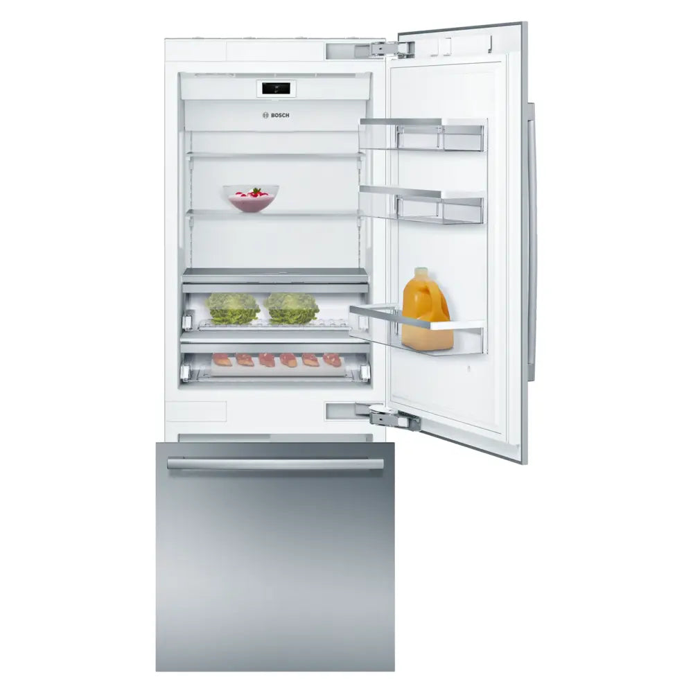 Bob Martin Benchmark®, built-in fridge-freezer with freezer at bottom, 30'', flat hinge