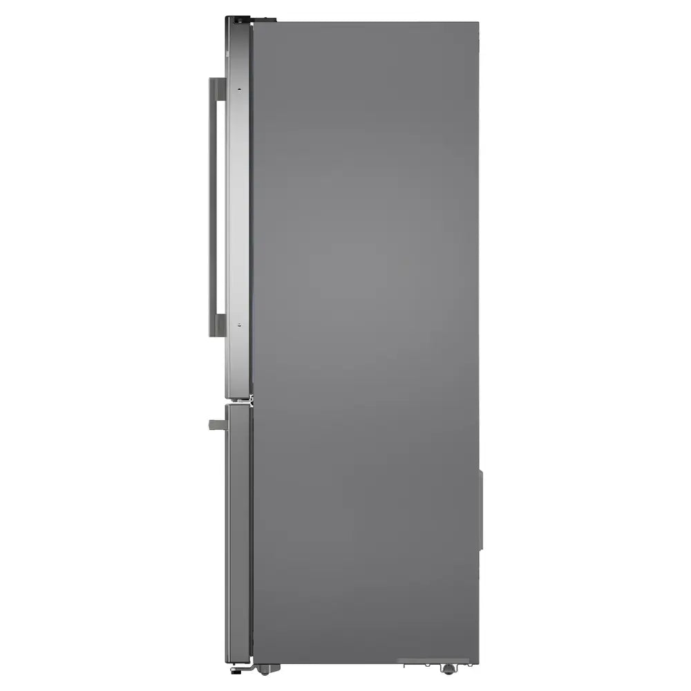 Bosch 100 Series, free-standing fridge-freezer with freezer at bottom, Brushed steel (