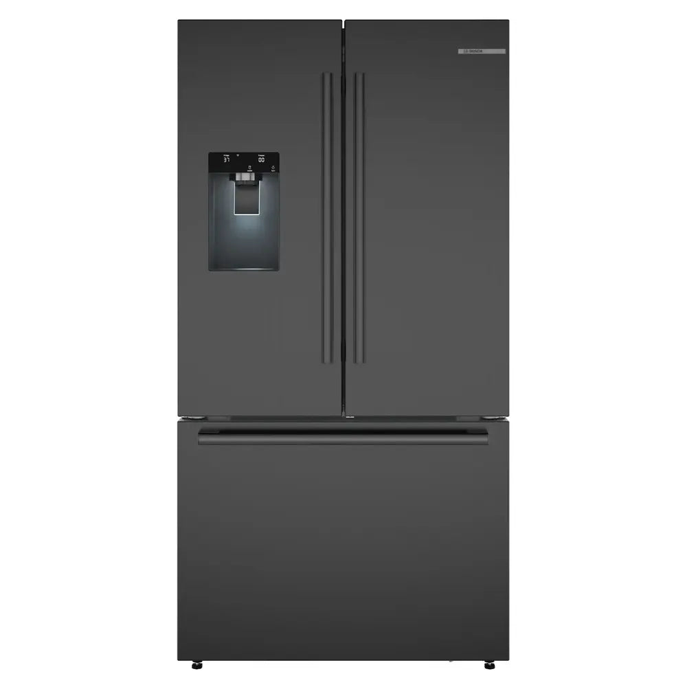 Bosch 500 Series, French Door Bottom freezer, multi door, 36'', Black inox-antifingerp