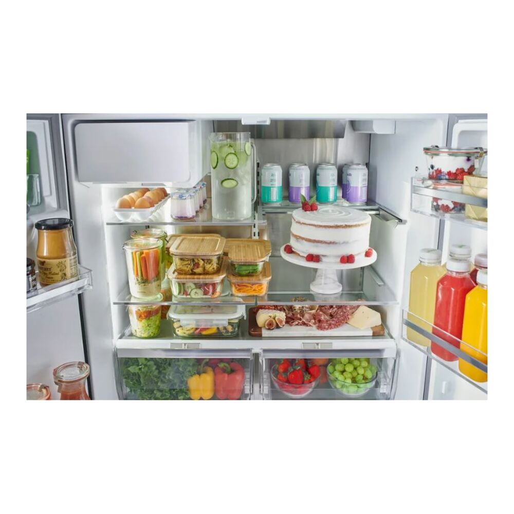 Bosch 500 Series, French Door Bottom freezer, multi door, 36'', Black inox-antifingerp