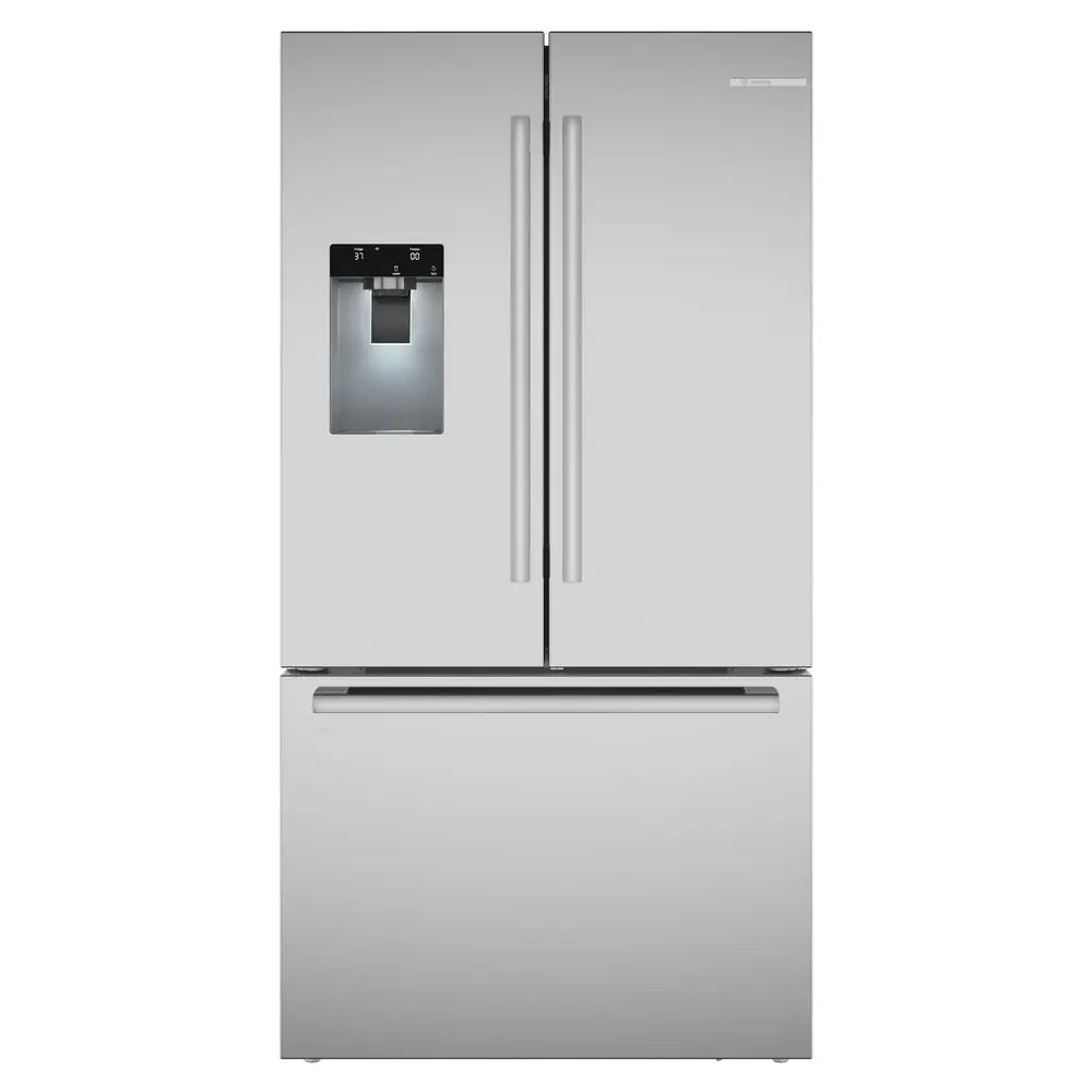 Bosch 500 Series, French Door Bottom freezer, multi door, 36'', Brushed steel (with an