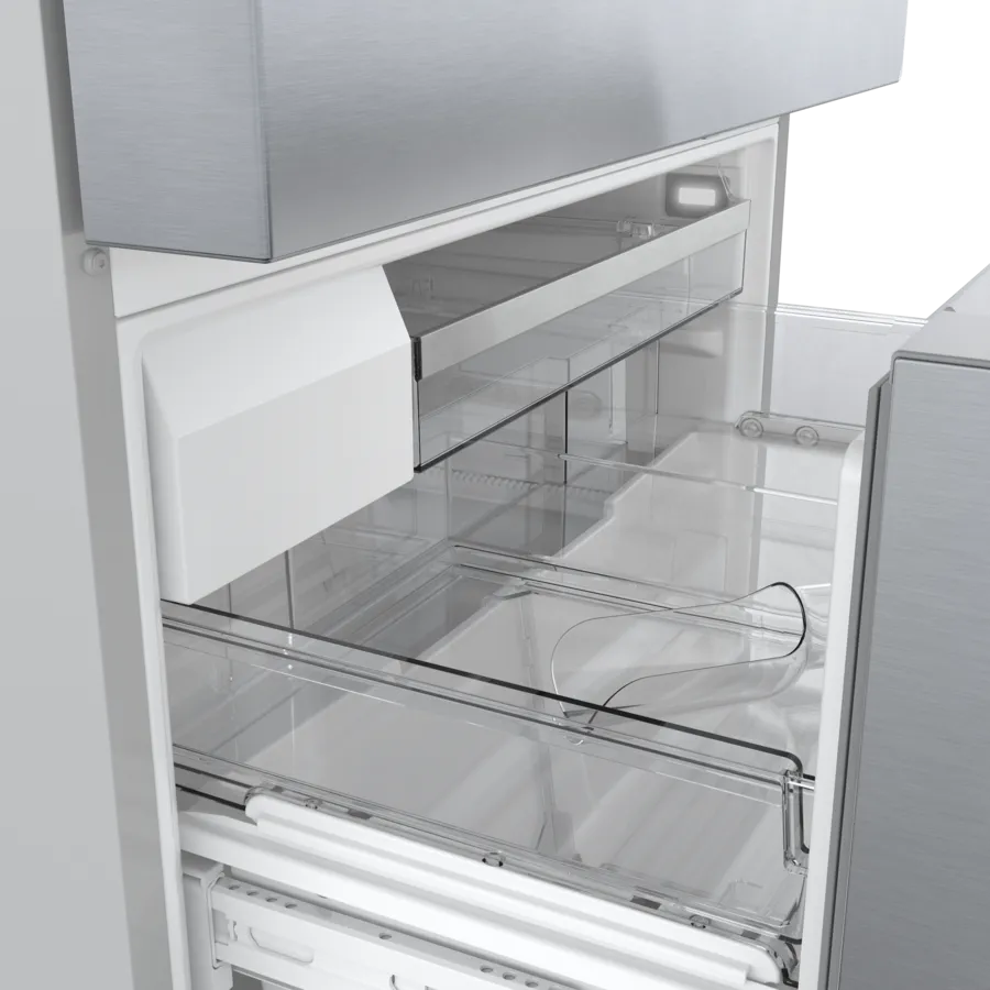 Bosch 800 Series French Door Bottom Mount Refrigerator Easy clean stainless steel