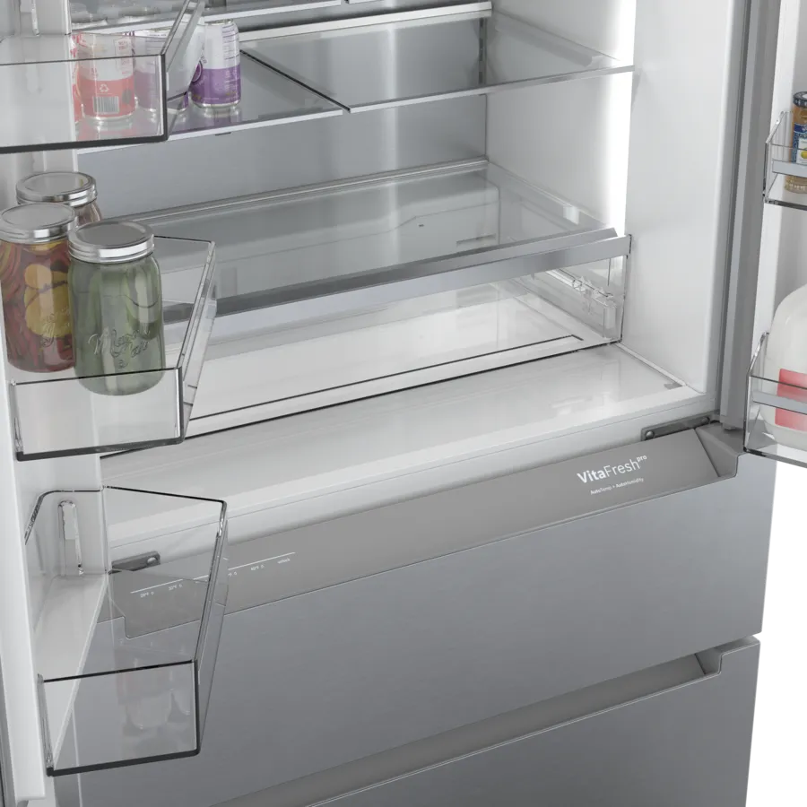 Bosch 800 Series French Door Bottom Mount Refrigerator Easy clean stainless steel