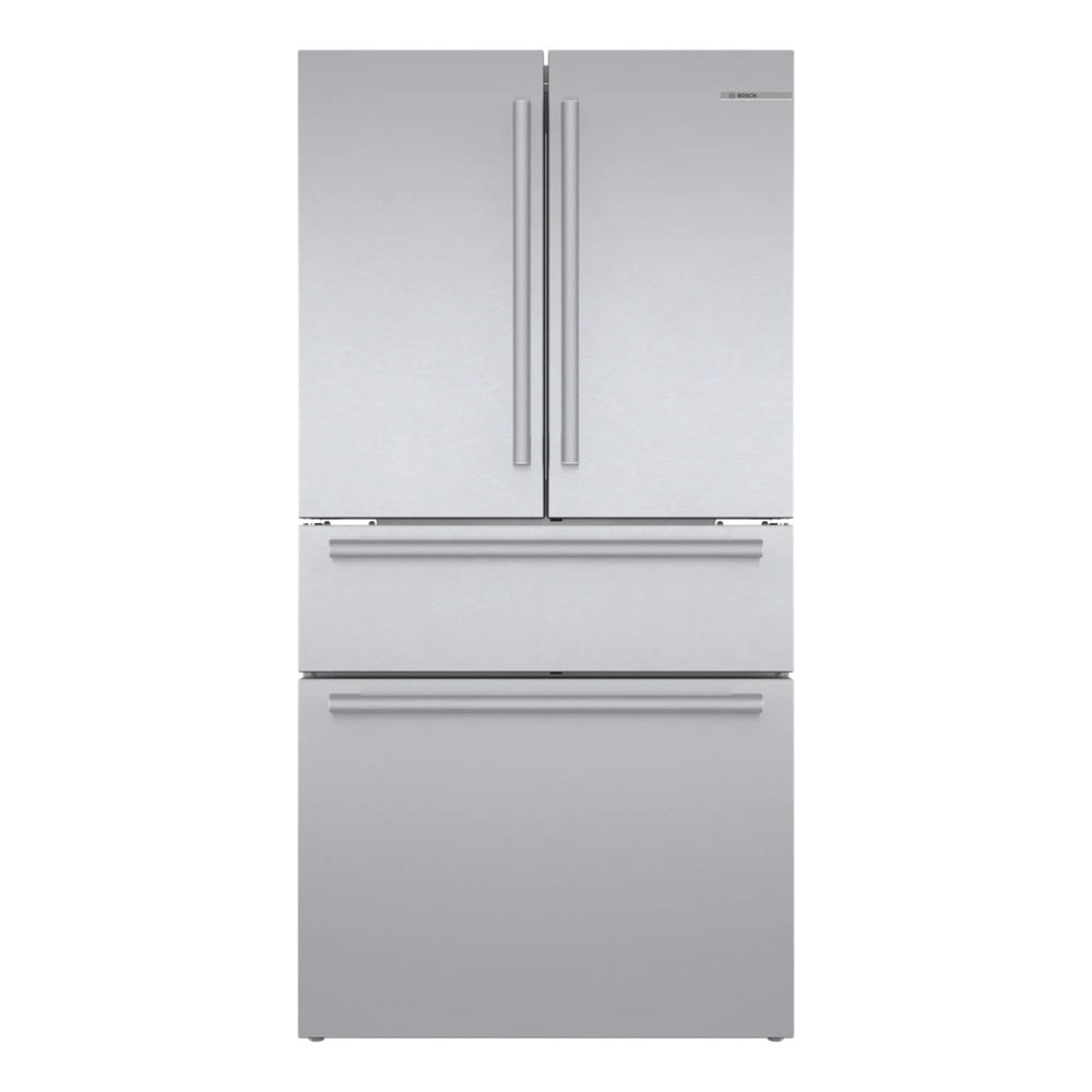 Bosch 800 Series, French Door Bottom freezer, multi door, 36'', Brushed steel (with an