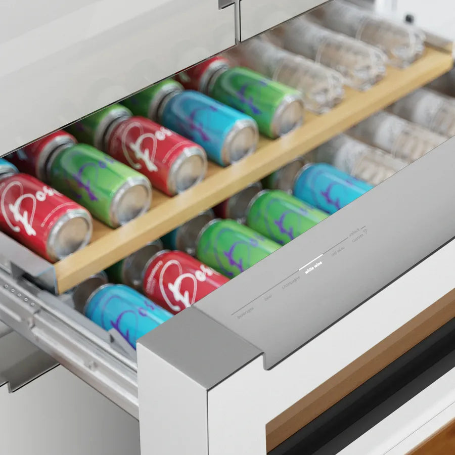 Bosch 800 Series, French Door Bottom Mount Refrigerator, Glass door, 36'', White, Tota