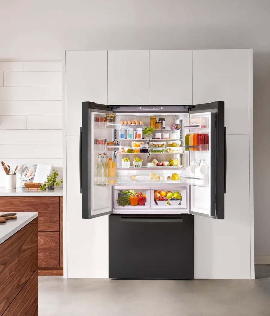 Bosch 800 Series, French Door Bottom freezer, multi door, 36'', Black inox-antifingerp