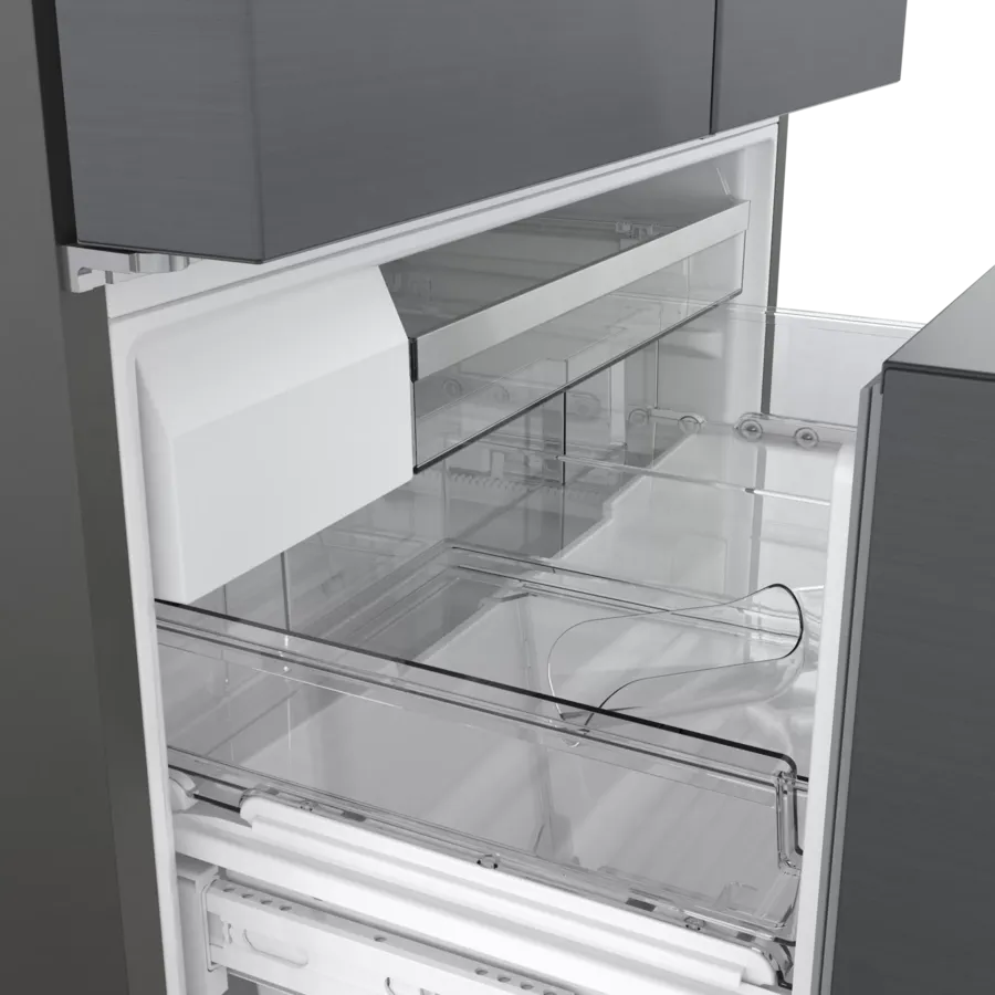 Bosch 800 Series, French Door Bottom freezer, multi door, 36'', Black inox-antifingerp