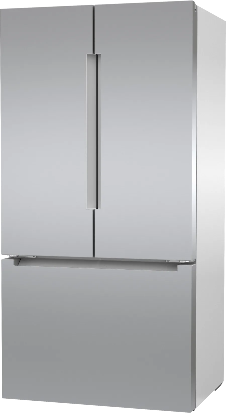 Bosch 800 Series, French Door Bottom freezer, multi door, 36'', Brushed steel (with an