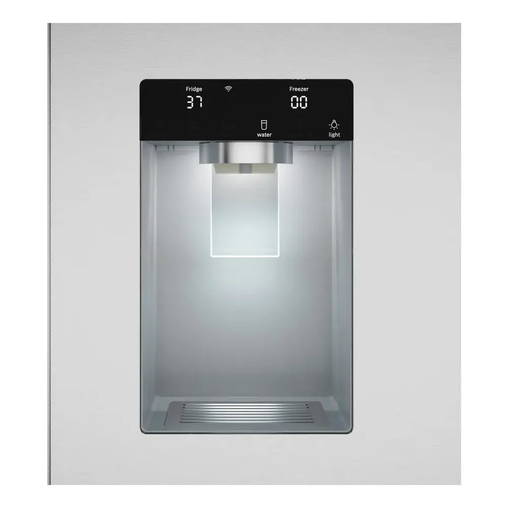 Bosch 100 Series, French Door Bottom freezer, multi door, 36'', Brushed steel (with an