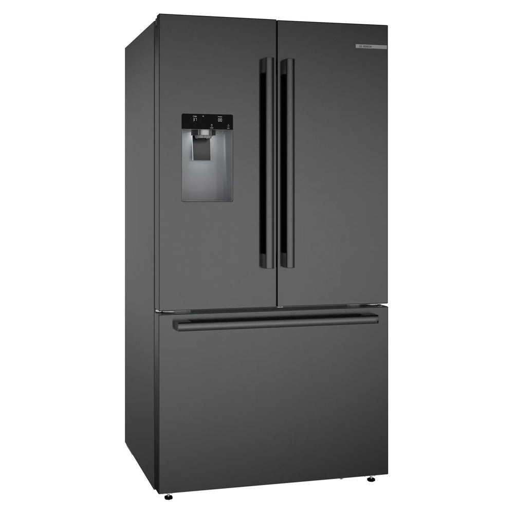 Bosch 500 Series, French Door Bottom freezer, multi door, 36'', Black inox-antifingerp