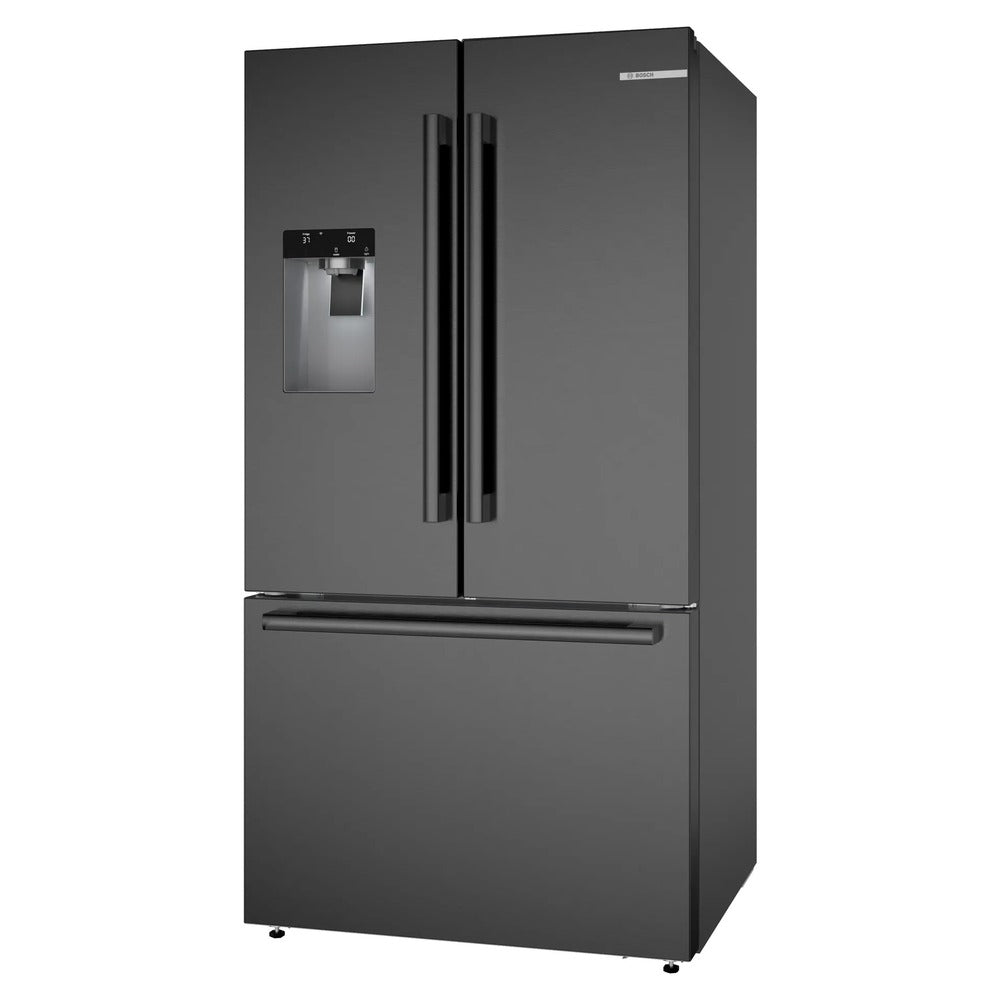 Bosch 500 Series, French Door Bottom freezer, multi door, 36'', Black inox-antifingerp