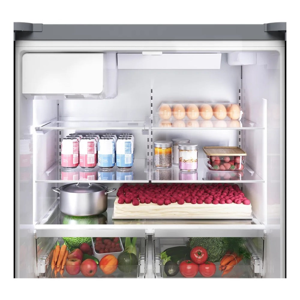 Bosch 500 Series, French Door Bottom freezer, multi door, 36'', Black inox-antifingerp