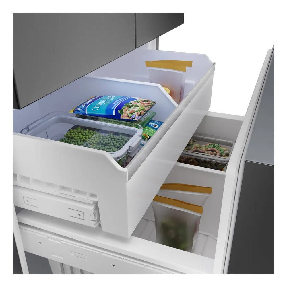 Bosch 500 Series, French Door Bottom freezer, multi door, 36'', Black inox-antifingerp