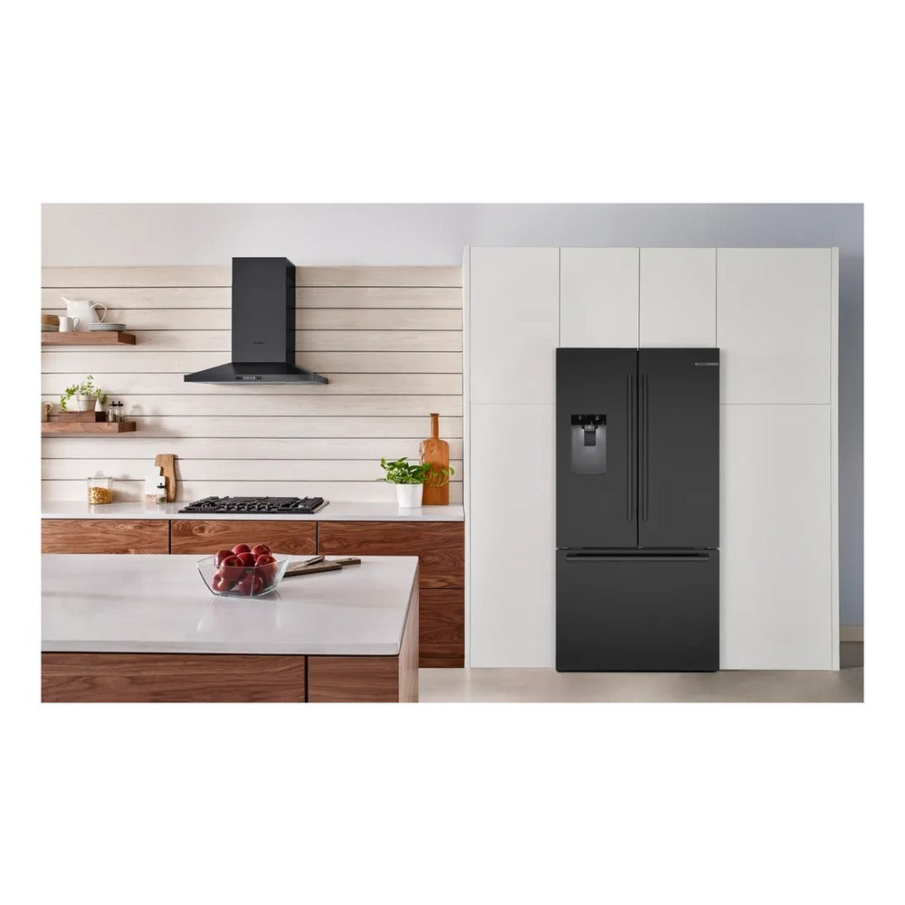 Bosch 500 Series, French Door Bottom freezer, multi door, 36'', Black inox-antifingerp