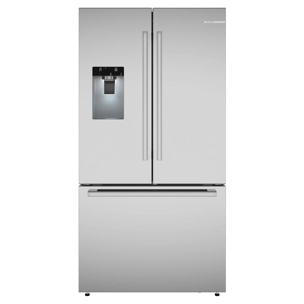Bosch 500 Series, French Door Bottom freezer, multi door, 36'', Brushed steel (with an