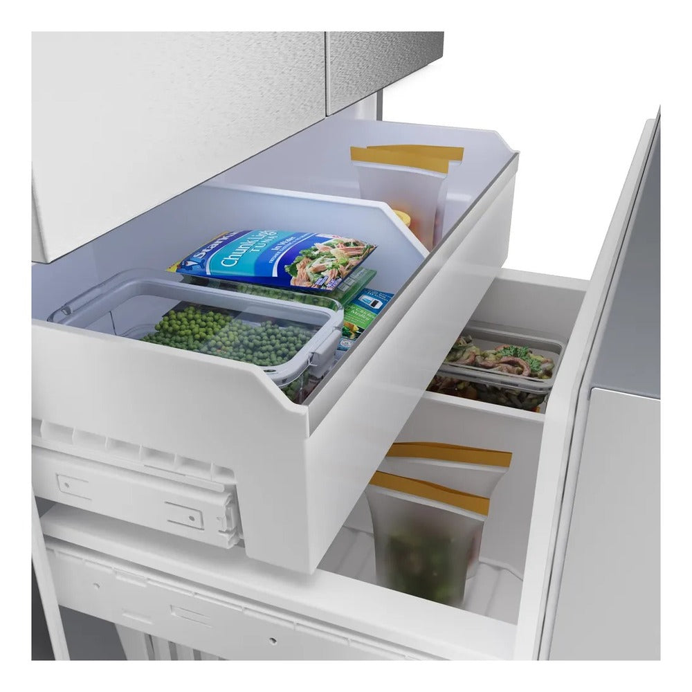 Bosch 500 Series, French Door Bottom freezer, multi door, 36'', Brushed steel (with an