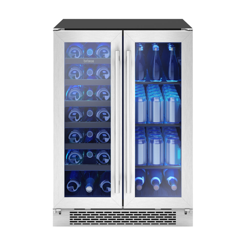 Zephyr Brisas Wine Bev Cooler, 24in UC, SS+Gls, Fr Dr, 2Z