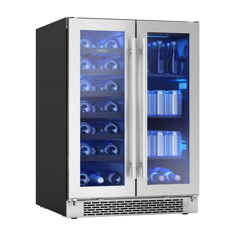 Zephyr Brisas Wine Bev Cooler, 24in UC, SS+Gls, Fr Dr, 2Z