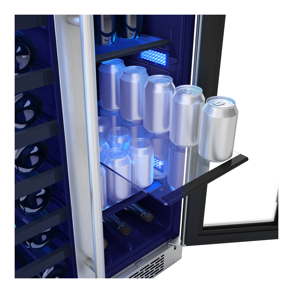 Zephyr Brisas Wine Bev Cooler, 24in UC, SS+Gls, Fr Dr, 2Z