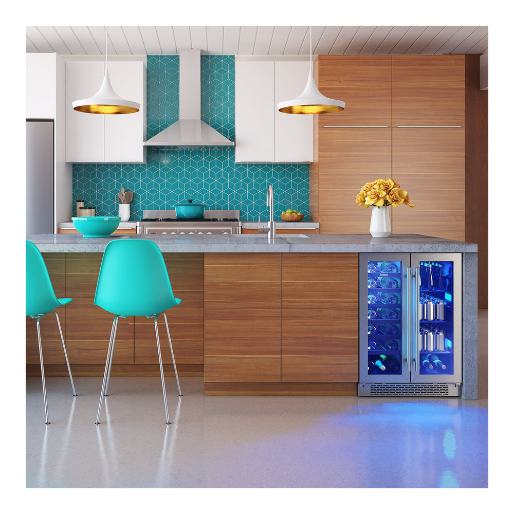 Zephyr Brisas Wine Bev Cooler, 24in UC, SS+Gls, Fr Dr, 2Z