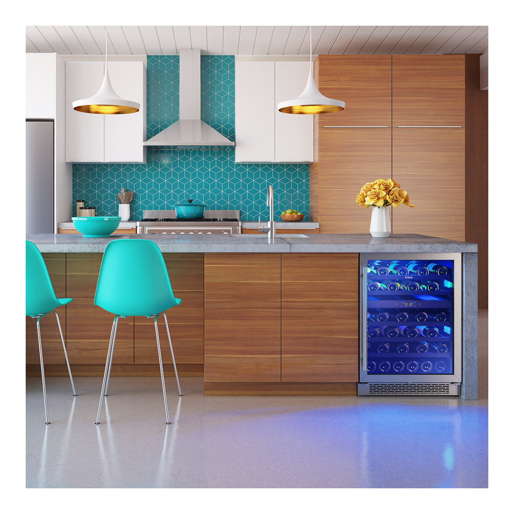 Zephyr Brisas Wine Cooler, 24in UC, SS+Gls, Rvs Dr, 2Z