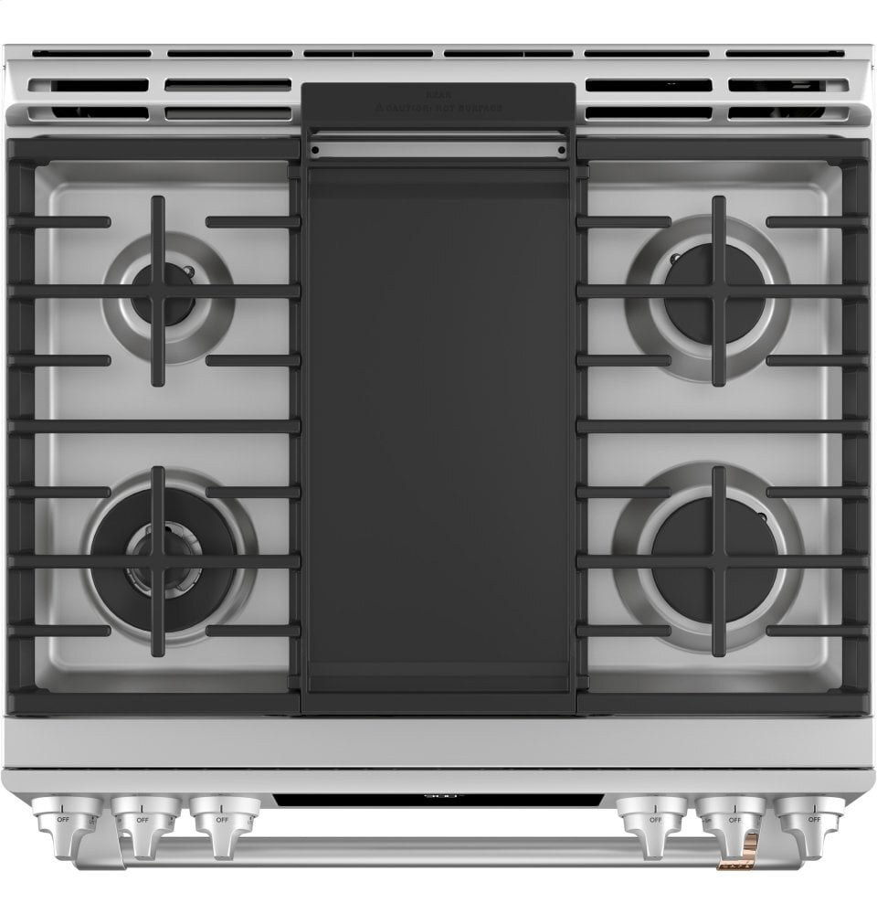 Cafe CAFÉ™ 30" Smart Slide-In, Front-Control, Dual-Fuel Range with Warming Drawer