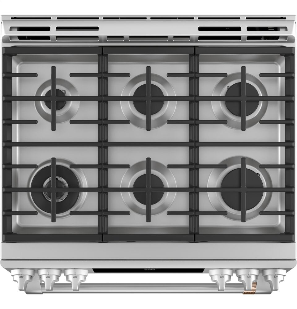 Cafe CAFÉ™ 30" Smart Slide-In, Front-Control, Dual-Fuel Range with Warming Drawer