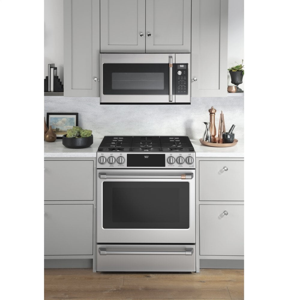 Cafe CAFÉ™ 30" Smart Slide-In, Front-Control, Dual-Fuel Range with Warming Drawer