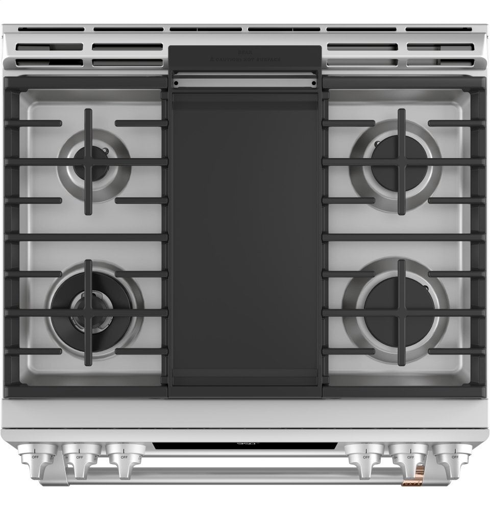 Cafe CAFÉ™ 30" Smart Slide-In, Front-Control, Dual-Fuel, Double-Oven Range with Conve