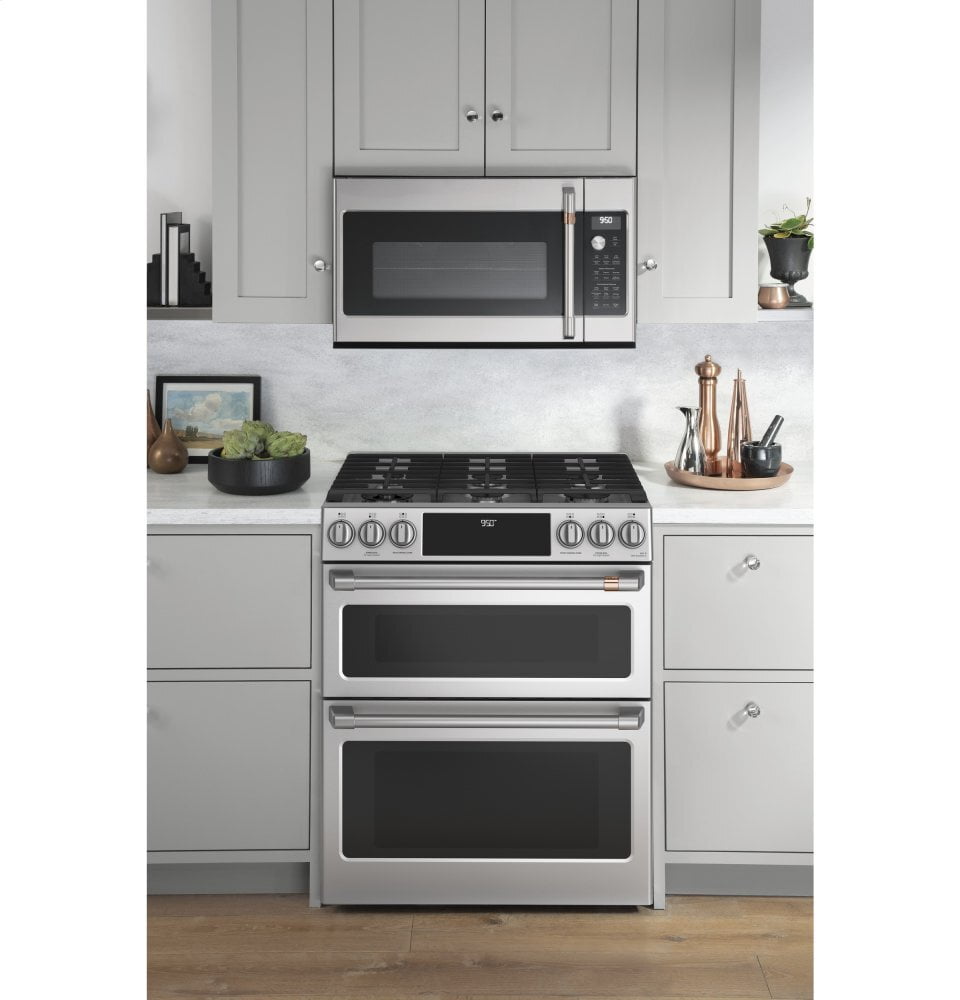Cafe CAFÉ™ 30" Smart Slide-In, Front-Control, Dual-Fuel, Double-Oven Range with Conve