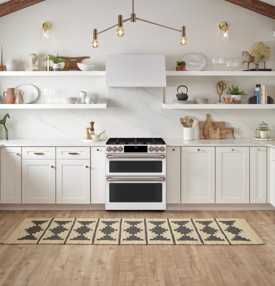 Cafe CAFÉ™ 30" Smart Slide-In, Front-Control, Dual-Fuel, Double-Oven Range with Conve