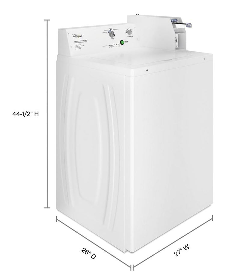 Whirlpool Commercial Commercial Top-Load Washer, Coin Slide