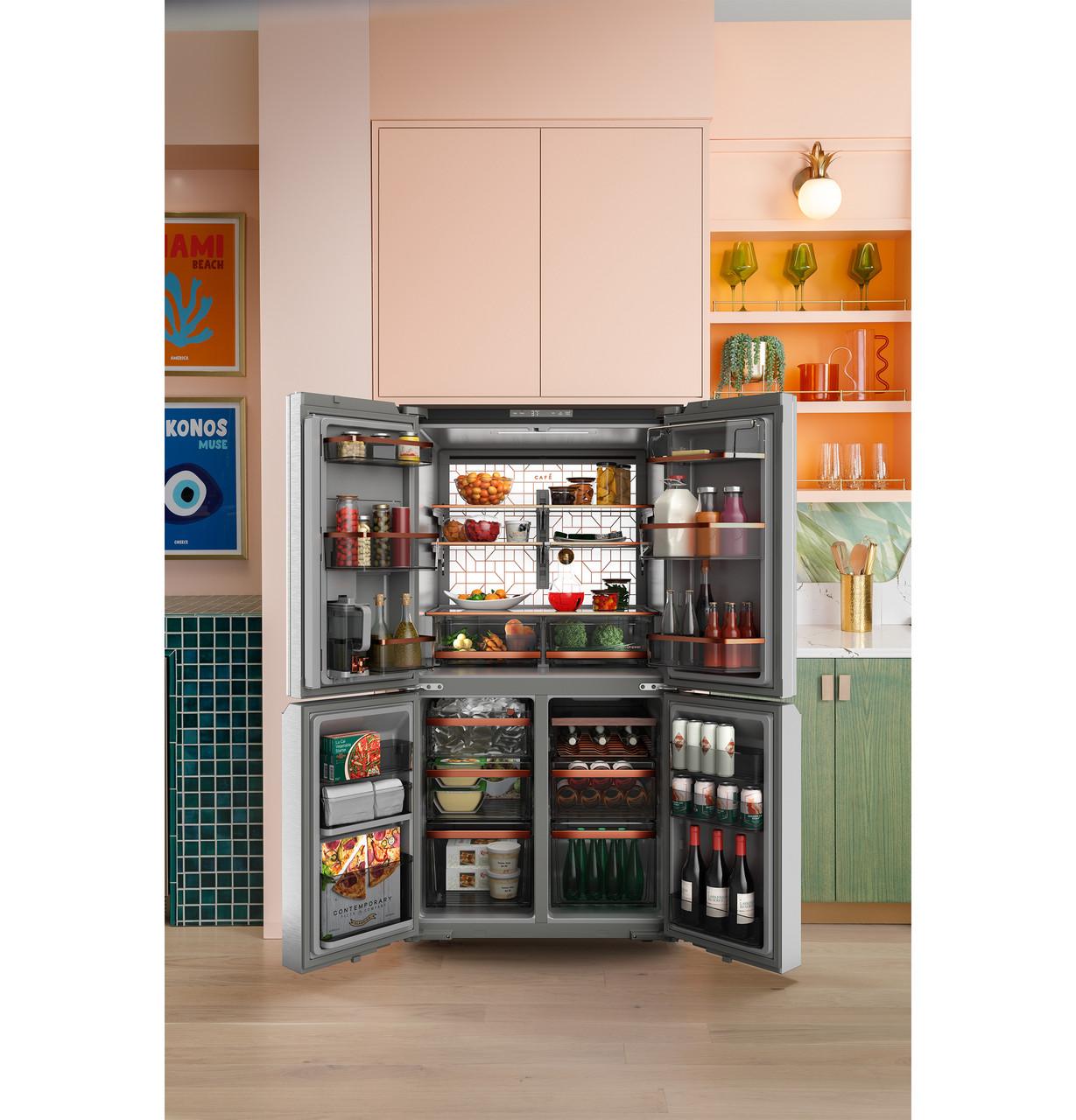 Cafe CAFÉ™ ENERGY STAR® 28.3 Cu. Ft. Smart Quad-Door Refrigerator in Platinum Glass w