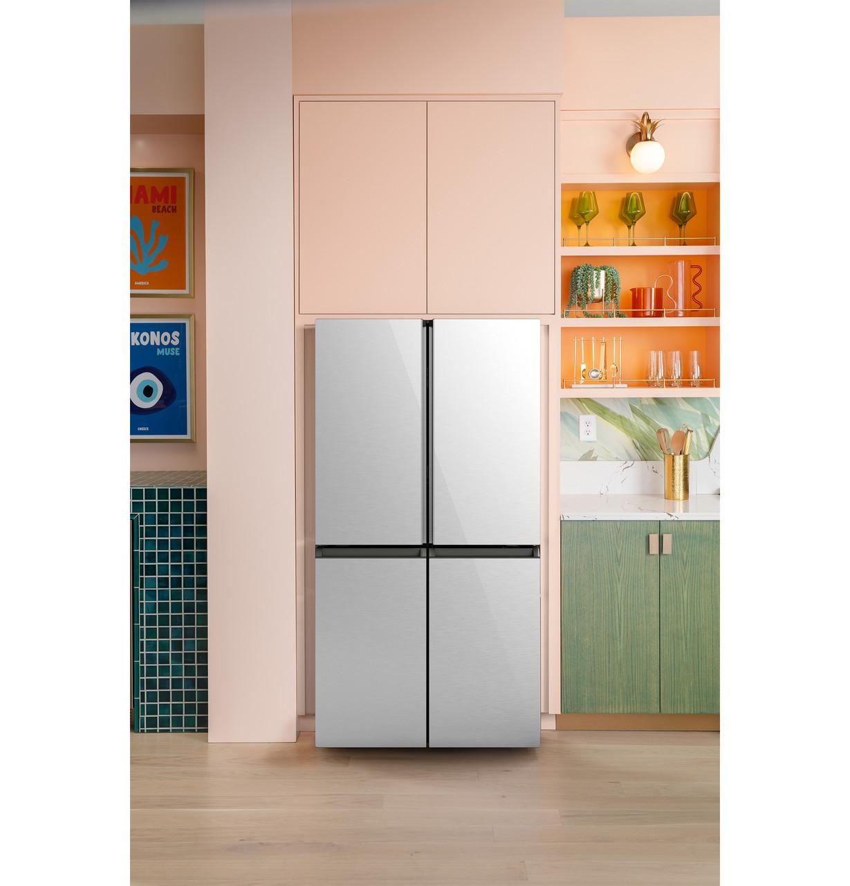 Cafe CAFÉ™ ENERGY STAR® 28.3 Cu. Ft. Smart Quad-Door Refrigerator in Platinum Glass w
