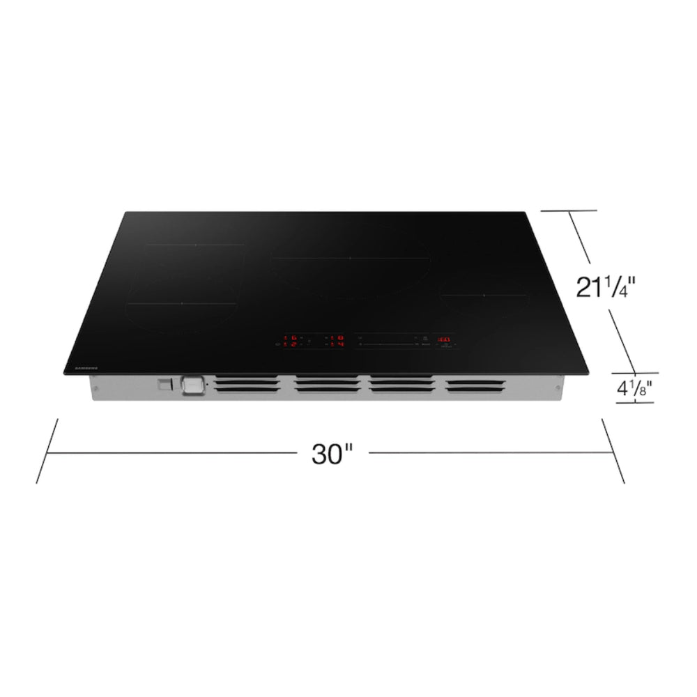 Samsung 30" Induction Cooktop with Anti-Scratch Matte Glass and Sync Burners in Black