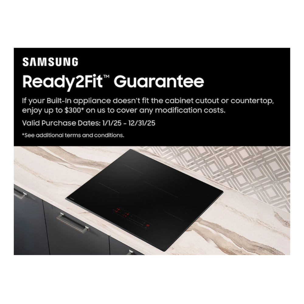 Samsung 30" Induction Cooktop with Anti-Scratch Matte Glass and Sync Burners in Black