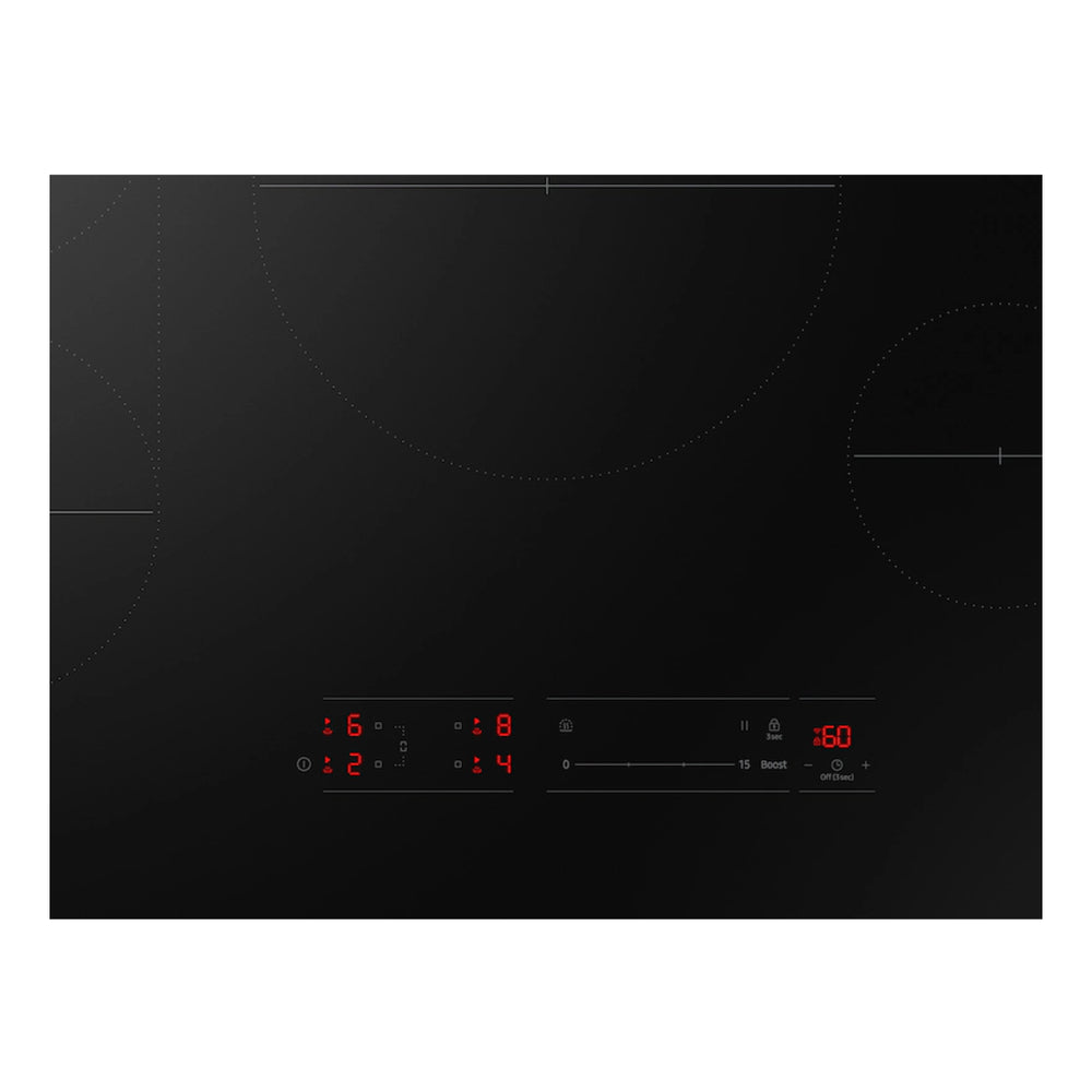 Samsung 30" Induction Cooktop with Anti-Scratch Matte Glass and Sync Burners in Black