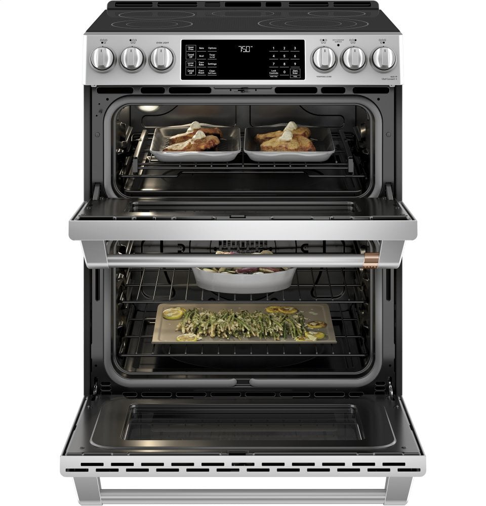 Cafe CAFÉ™ 30" Smart Slide-In, Front-Control, Radiant and Convection Double-Oven Rang