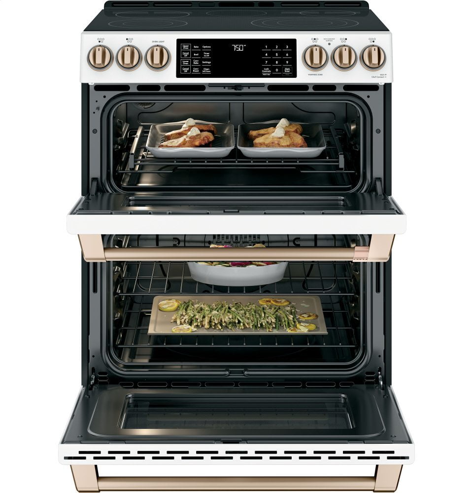 Cafe CAFÉ™ 30" Smart Slide-In, Front-Control, Radiant and Convection Double-Oven Rang