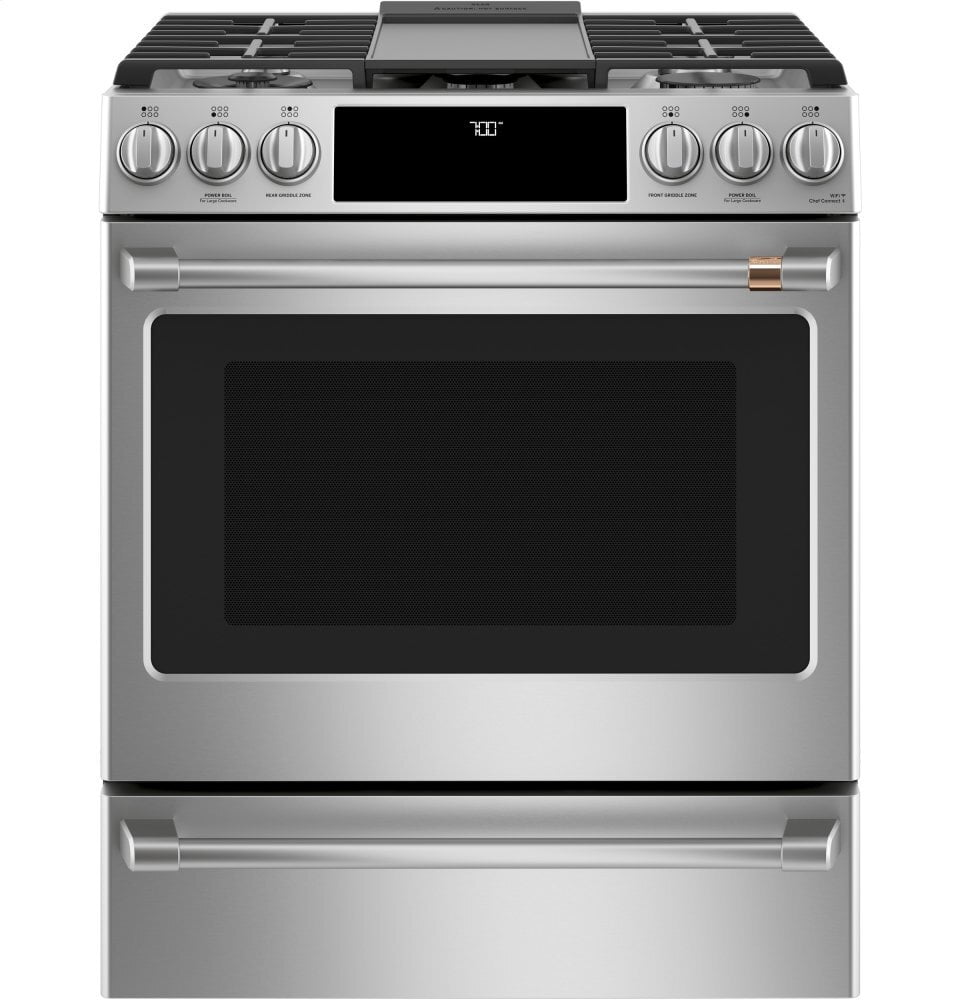 Cafe CAFÉ™ 30" Smart Slide-In, Front-Control, Gas Range with Convection Oven