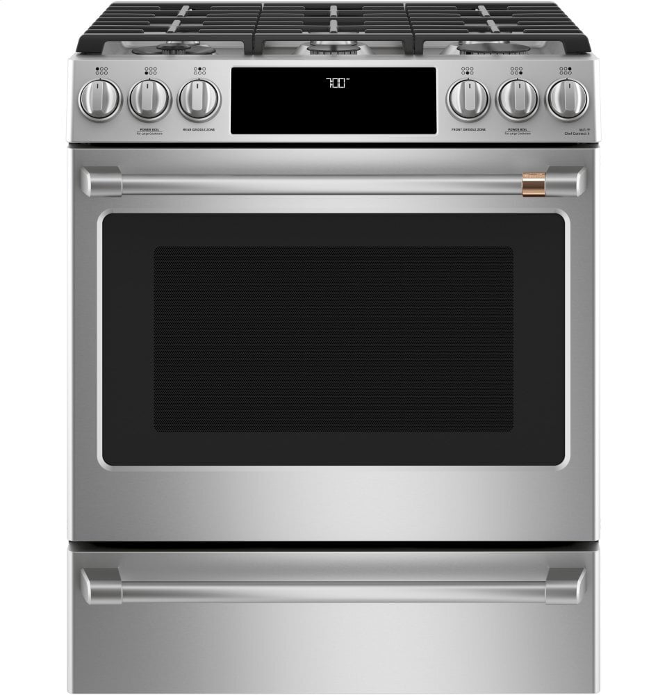 Cafe CAFÉ™ 30" Smart Slide-In, Front-Control, Gas Range with Convection Oven