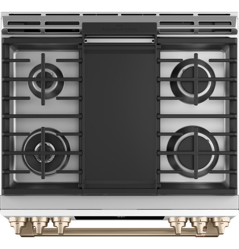 Cafe CAFÉ™ 30" Smart Slide-In, Front-Control, Gas Range with Convection Oven