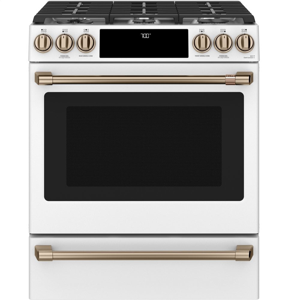 Cafe CAFÉ™ 30" Smart Slide-In, Front-Control, Gas Range with Convection Oven
