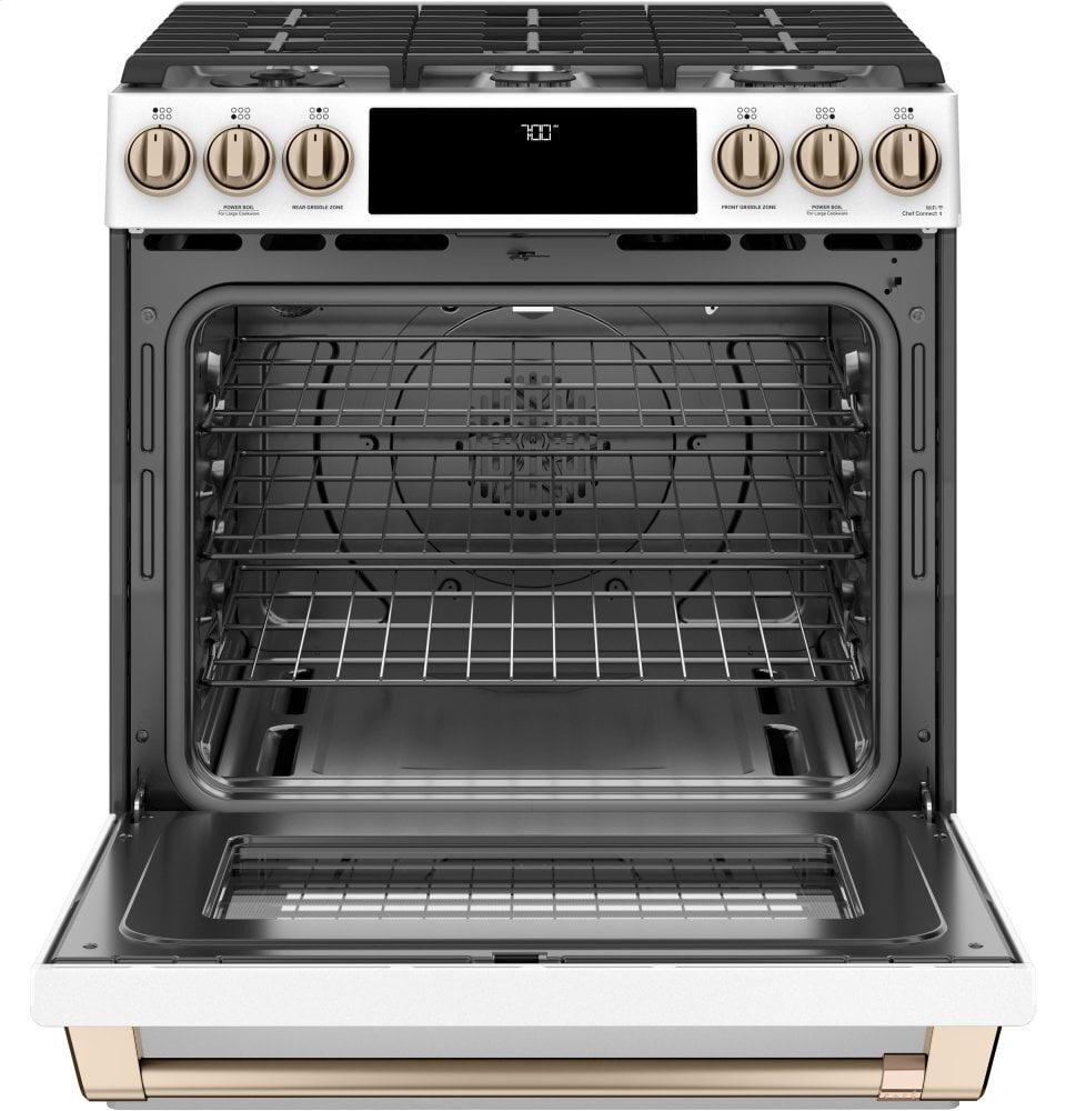 Cafe CAFÉ™ 30" Smart Slide-In, Front-Control, Gas Range with Convection Oven